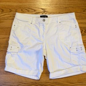 White House Black Market, 12, white Bermuda shirts